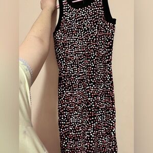 ⭐️Michael Kors Black dress with Pink and White Floral Accents